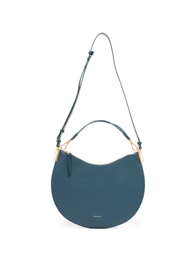 Coccinelle Large Sunup Zip Leather Tote Bag In Blue
