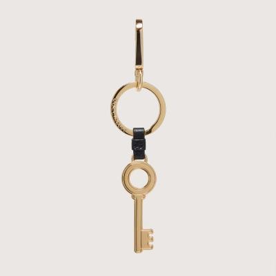 Coccinelle Leather And Metal Key Ring Basic Metal In Noir