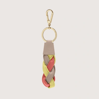 Coccinelle Leather And Metal Key Ring Boheme Multicolor In Multi Pot