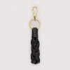 Coccinelle Leather And Metal Key Ring Boheme In Noir
