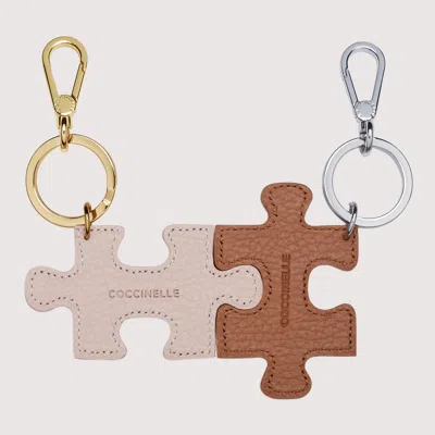 Coccinelle Leather And Metal Key Ring Puzzle In Eng.ros/old Car