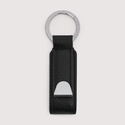 Coccinelle Leather And Metal Key Ring Smart To Go In Noir