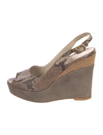 Pre-owned Coccinelle Leather Animal Print Slingback Pumps In Neutral