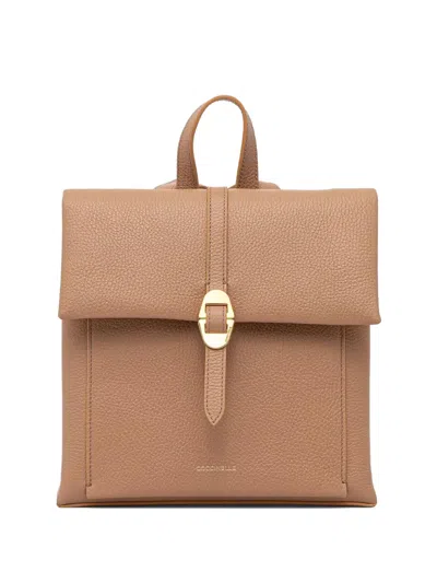 Coccinelle Leather Backpack In Brown