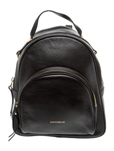 Pre-owned Coccinelle Leather Backpack In Black