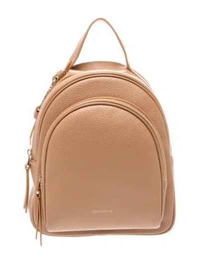 Pre-owned Coccinelle Leather Backpack In Neutrals