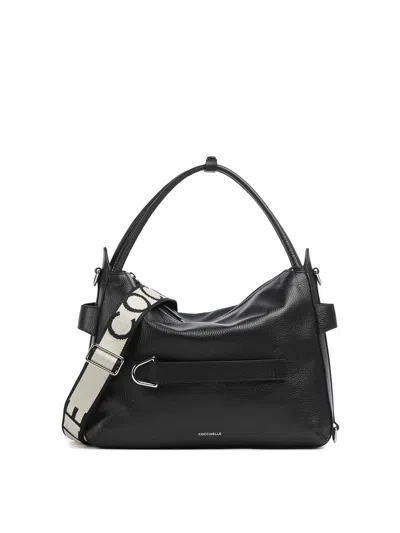 Coccinelle Leather Bag With Logo In Black