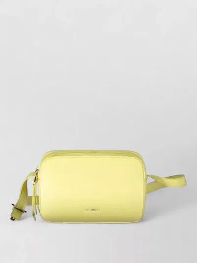 Coccinelle Leather Belt Bag In Yellow