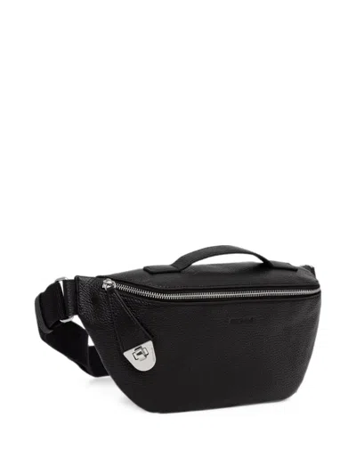 Coccinelle Leather Belt Bag In Black