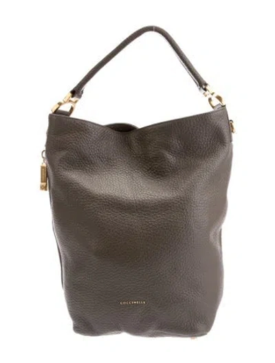 Pre-owned Coccinelle Leather Bucket Bag In Gray