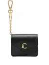 Coccinelle Leather Clasp-keyring Headphones Case In Black