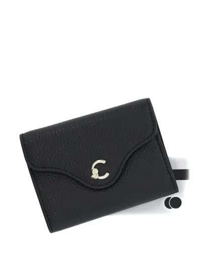 Coccinelle Leather Clasp Wallet In Black