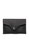 Coccinelle Leather Clutch Bag In Black