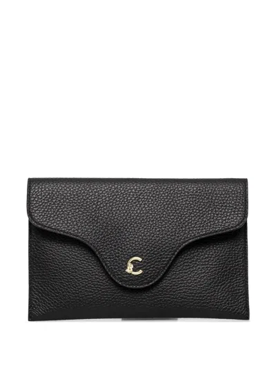 Coccinelle Leather Clutch Bag In Black