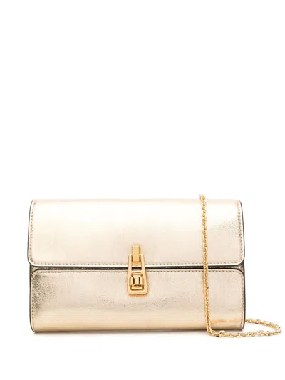 Coccinelle Leather Clutch Bag In Gold