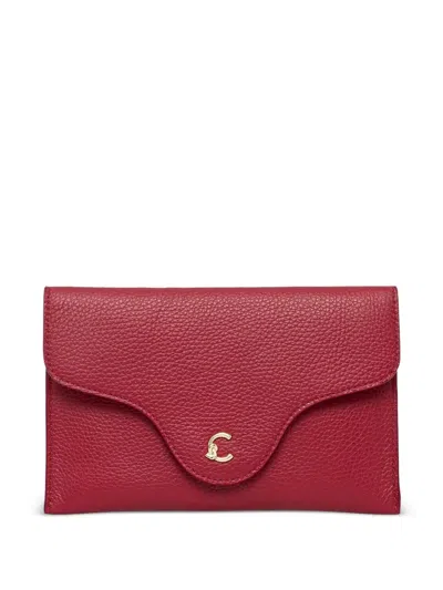 Coccinelle Leather Clutch Bag In Red