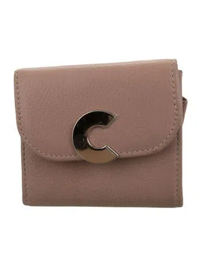 Pre-owned Coccinelle Leather Compact Wallet In Pink