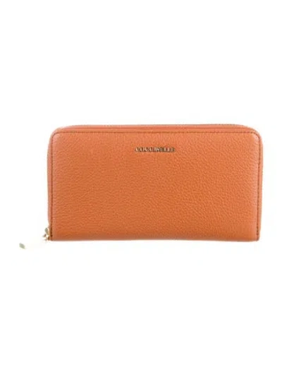 Pre-owned Coccinelle Leather Continental Wallet In Orange