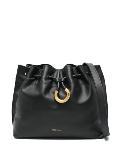 Coccinelle Leather Cross Body Bag In Black