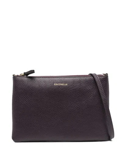 Coccinelle Large Alias Leather Clutch Bag In Black