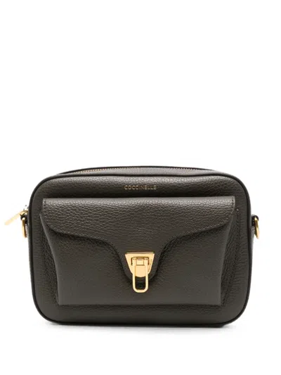 Coccinelle Leather Crossbody Bag In Gray