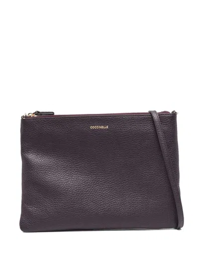 Coccinelle Leather Crossbody Bag In Purple