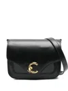 Coccinelle Leather Crossbody Bag With Logo In Black