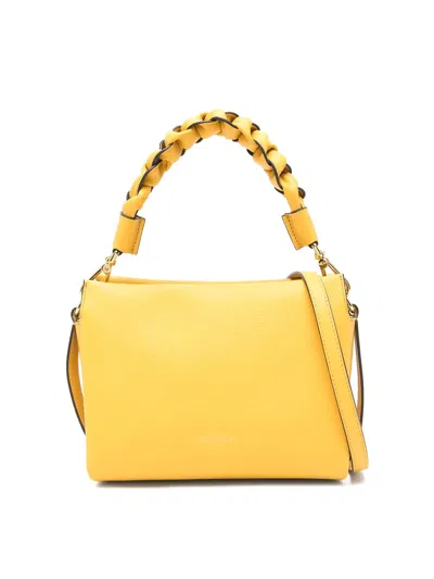 Coccinelle Leather Handbag Double Grainy In Beis