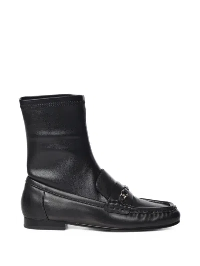 Coccinelle Leather Penny-slot Ankle Boots In Black