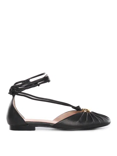 Coccinelle Leather Sandals In Black