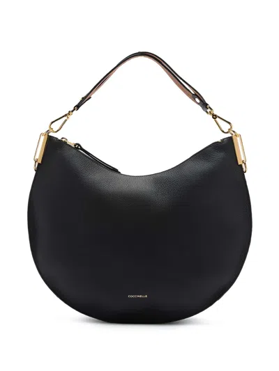 Coccinelle Medium Sunup Shoulder Bag In Black