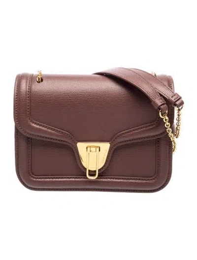 Pre-owned Coccinelle Leather Shoulder Bag In Burgundy