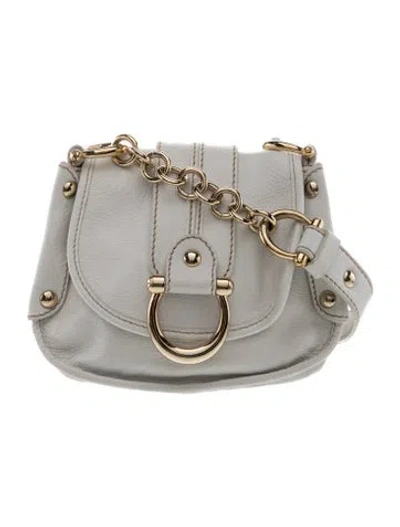 Pre-owned Coccinelle Leather Shoulder Bag In Gray