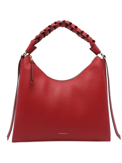 Coccinelle Leather Shoulder Bag In Red