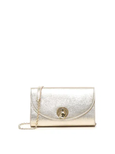 Coccinelle Leather Shoulder Bag In Sand
