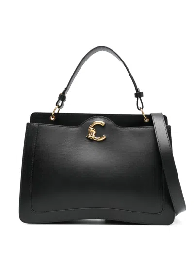 Coccinelle Leather Top-handle Tote Bag In Black