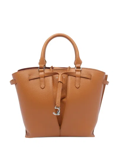 Coccinelle Leather Tote Bag In Brown