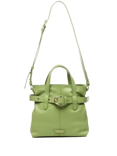 Coccinelle Leather Tote Bag In Green