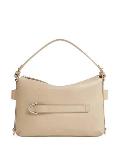 Coccinelle Leather Tote Bag In Neutral
