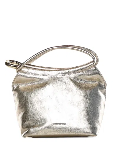 Coccinelle Leather Tote Bag In Silver