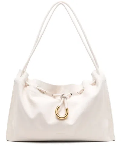 Coccinelle Leather Tote Bag In Blanco
