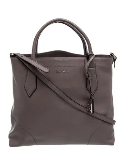 Pre-owned Coccinelle Leather Tote In Grey