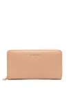 Coccinelle Logo Lettering Zipped Wallet In Brown