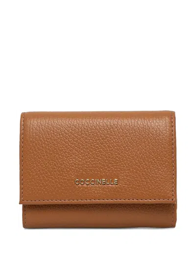Coccinelle Metallic Soft Wallet In Brown