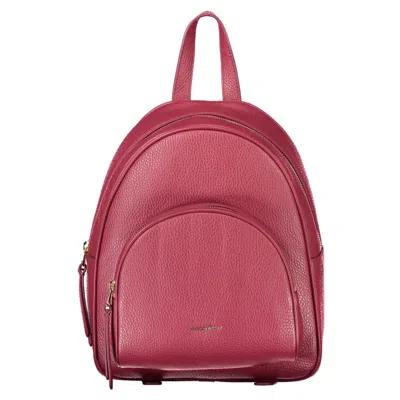 Coccinelle Chic Pink Leather Backpack With Logo Detail