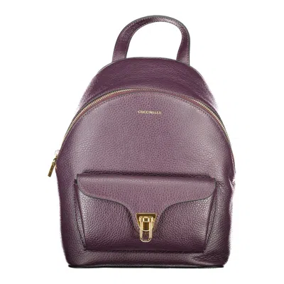 Coccinelle Leather Women Women's Backpack In Purple