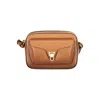 Coccinelle Textured Leather Crossbody Bag In Brown
