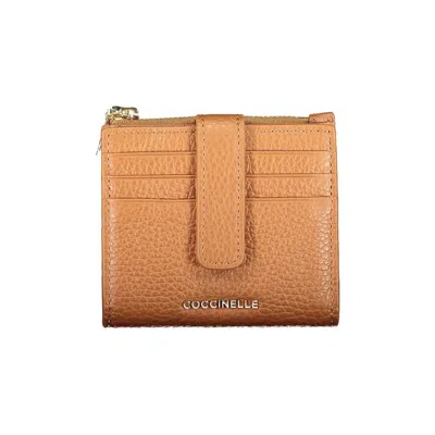 Coccinelle Pebbled Leather Bifold Wallet In Brown