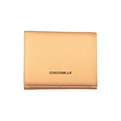 Coccinelle Grained-leather Trifold Wallet In Orange