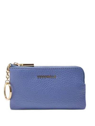 Coccinelle Leather Zip Wallet In Blue